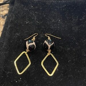 Elegant Gold and Black Earrings